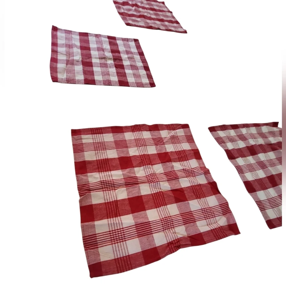 Set of 4 Red & White Plaid Placemats